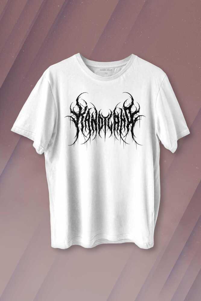 Gotik Kandyland Logo Candy Gothic Baskılı Beyaz Unisex Tişört - 1