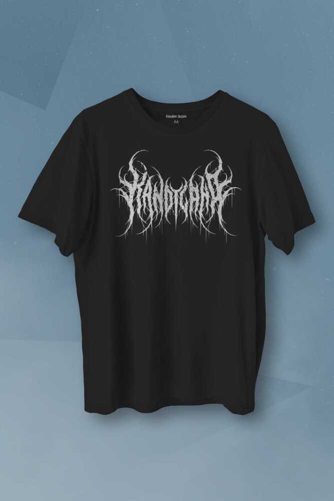 Gotik Kandyland Logo Candy Gothic Baskılı Siyah Unisex Tişört 