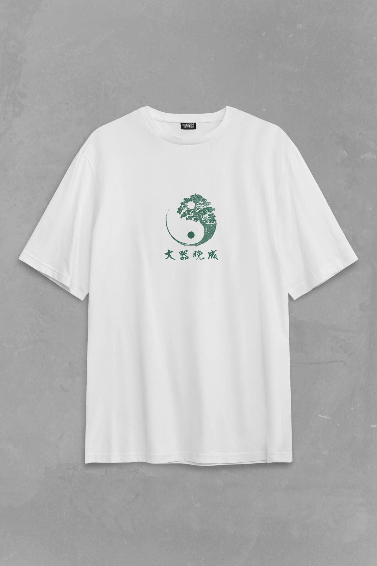 Great Talent Matures Late Japanese Japonca Yazı Baskılı Oversize Beyaz T-shirt (1)