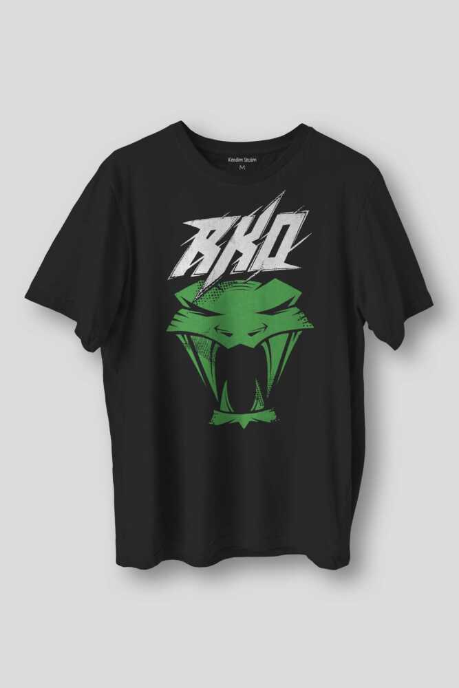 Green Viper Venom Randy Orton Yılan Wwe RKO Gym Spor Fight Güreş Baskılı Siyah Tişört