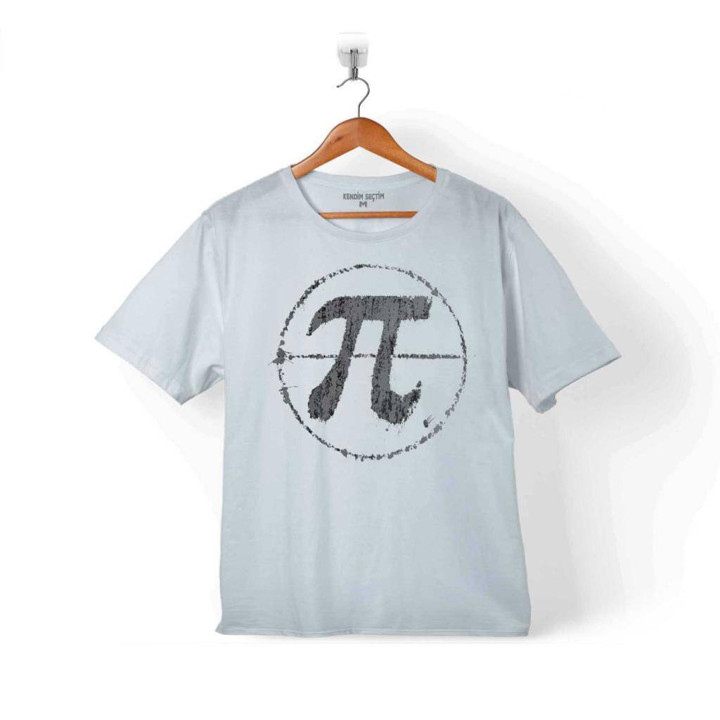 Grunge Pi Sayısı Desenli Çocuk Beyaz Tişört - 1