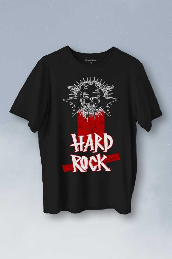 Hard Rock Music Old 90's Baskılı Siyah Tişört Unisex - 1