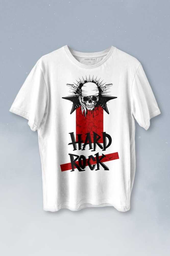 Hard Rock Music Old 90's Baskılı Beyaz Tişört Unisex 