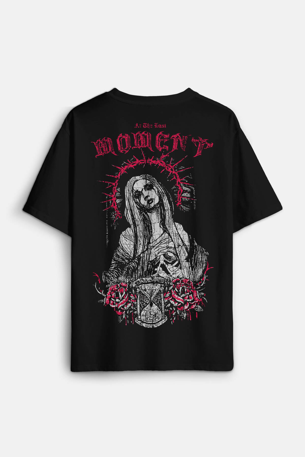 Hip Hop At The Last Moment Trapstar Gotik Gothic Trap Baskılı Oversize Tişört Siyah Unisex