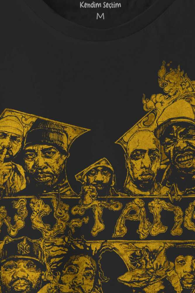 Rap Wu-Tang Clan Hip Hop Music Siyah Unisex Regular Fit Tişört (1)