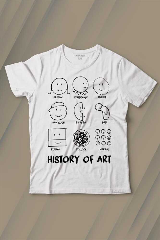 History Of Art Monet Dali Da Vinci Baskılı Çocuk Tişört