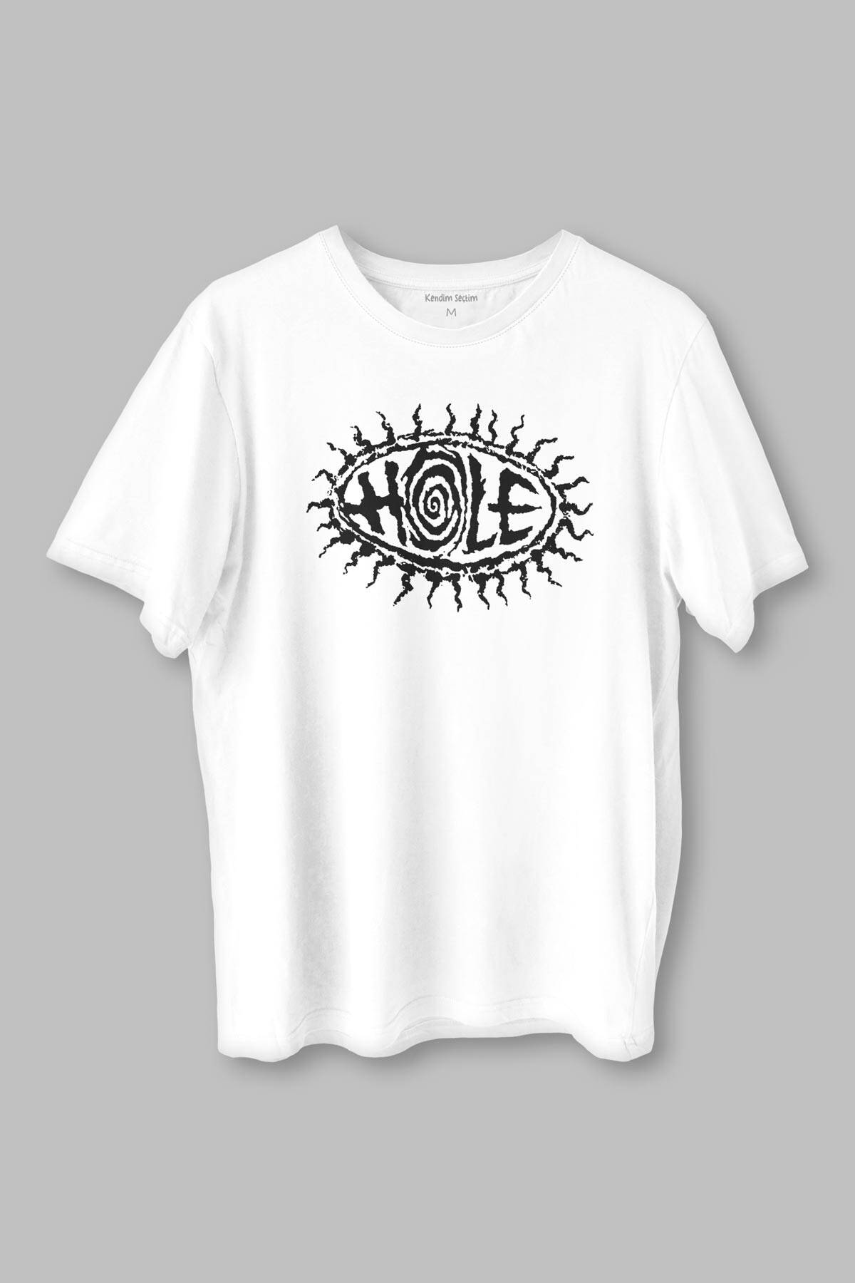 Hole Nirvana Kurt Cobain Tişört Grunge Rock Punk Baskılı Beyaz Unisex T-shirt - 1