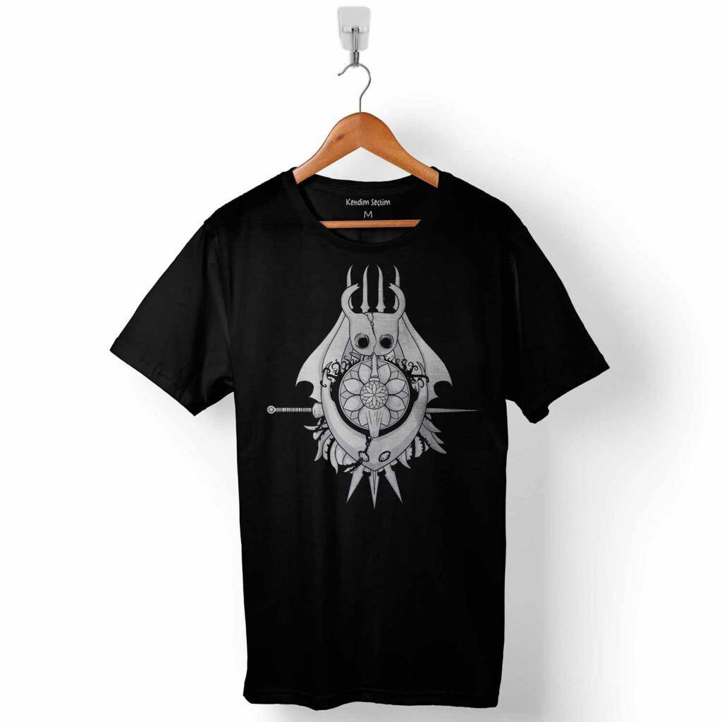 Hollow Knight Ghost Cadılar Bayramı Kuru Kafa Baskılı Tişört Unisex T-Shirt - 1