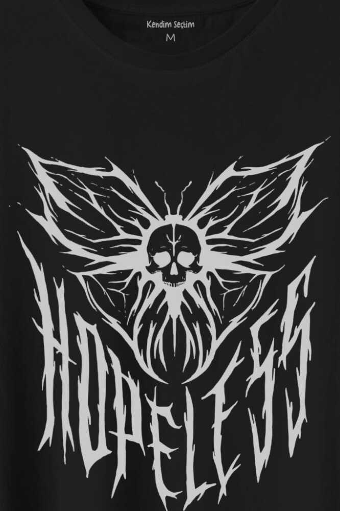 Hopeless Gothic Umutsuz Black Karanlık Baskılı Tişört Unisex (1)