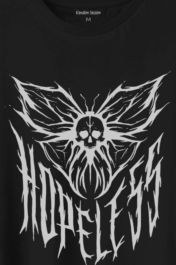 Hopeless Gothic Umutsuz Black Karanlık Baskılı Tişört Unisex (1)