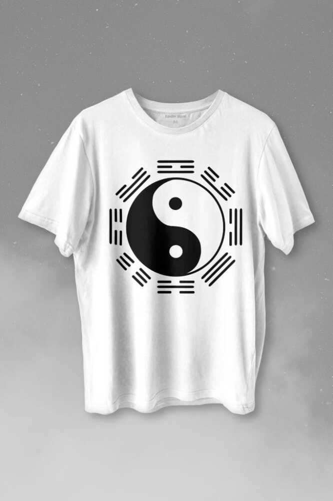 Hyuga Clan Symbol Characters Ying Yang Naruto Baskılı Tişört Unisex T-shirt 