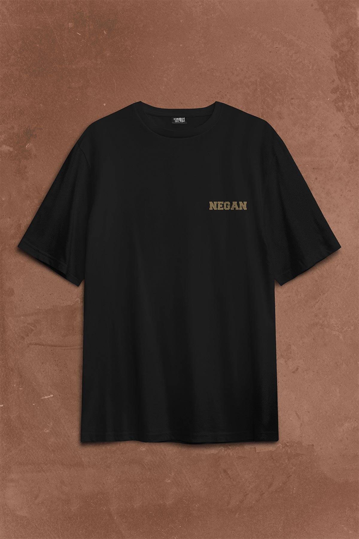 I Am Negan The Walking Dead Yürüyen Ölüler Sırt Ön Baskılı Oversize Tişört Unisex (1)