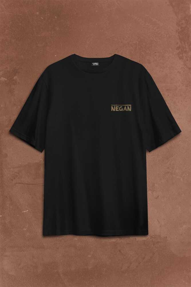 I Am Negan The Walking Dead Yürüyen Ölüler Team Negan Sırt Ön Baskılı Oversize Tişört Unisex
