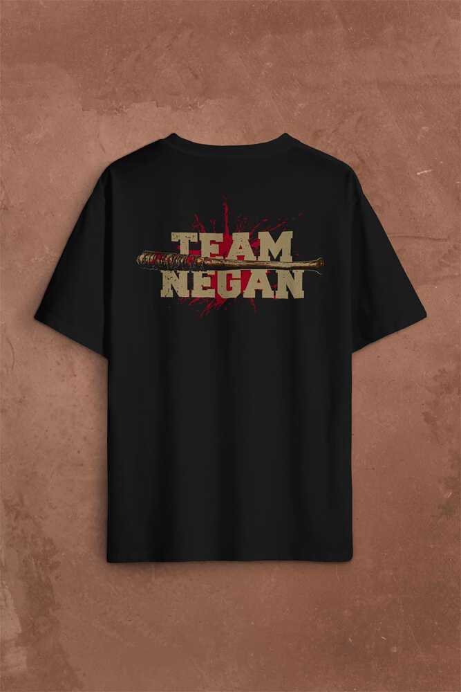 I Am Negan The Walking Dead Yürüyen Ölüler Team Negan Sırt Ön Baskılı Oversize Tişört Unisex (1)