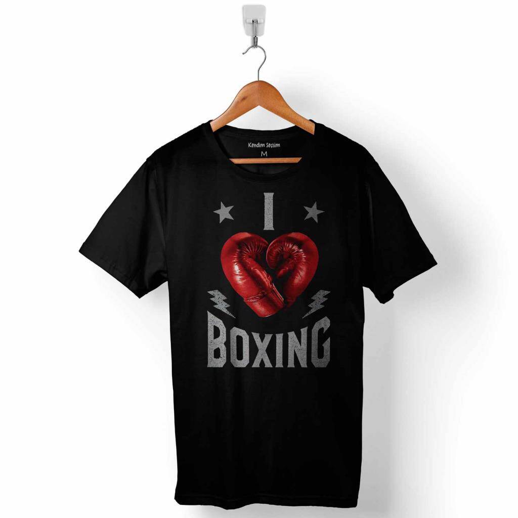 I Love Boxing Boks Ring Muhammed Ali Baskılı Tişört Unisex