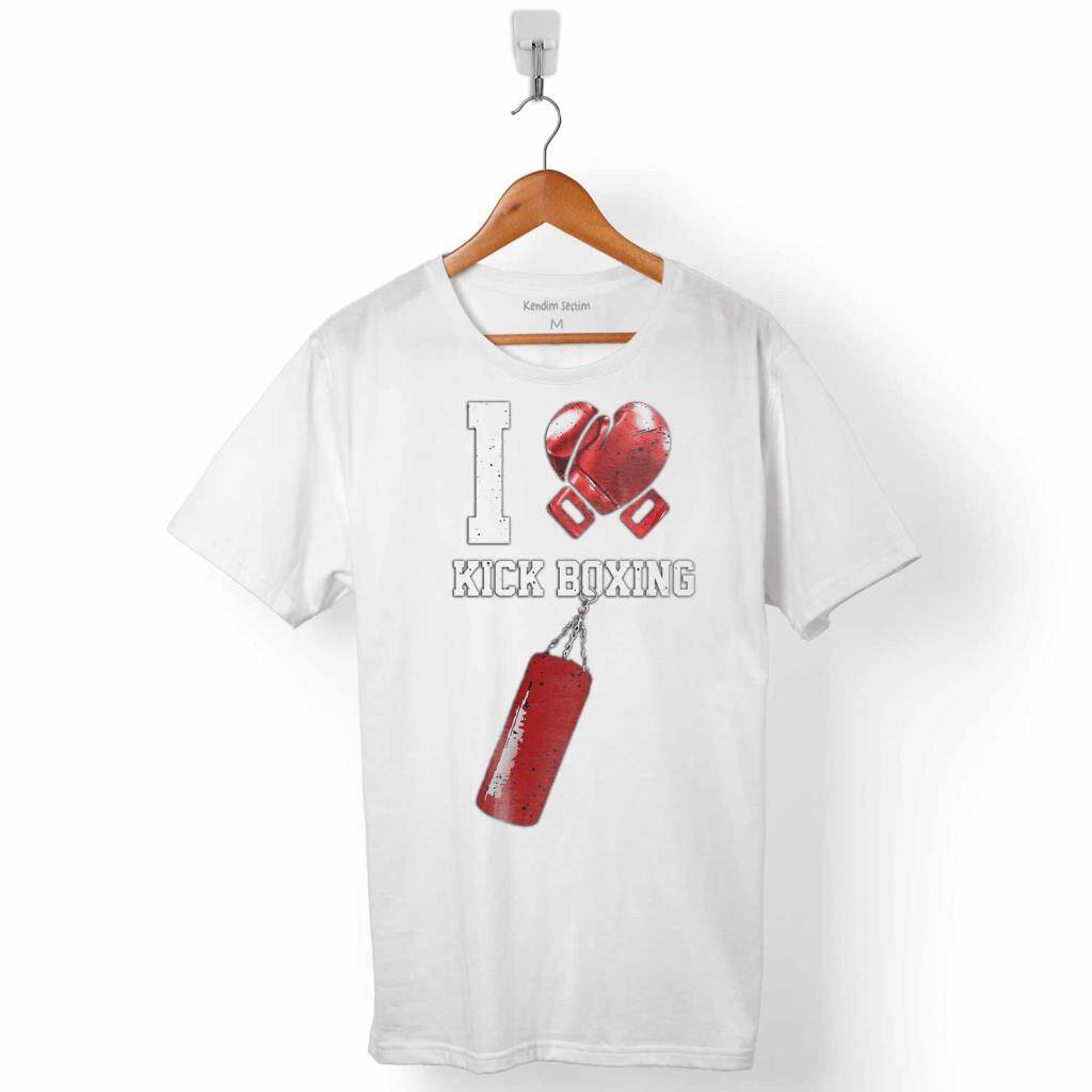 I Love Kick Boxing Boks Eldiveni Erkek Tişört