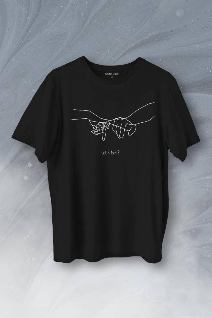 İddia Sevgili Minimal Baskılı Siyah Tişört Unisex