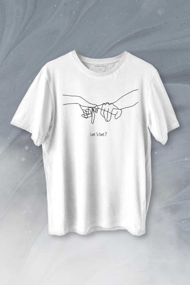 İddia Sevgili Minimal Baskılı Beyaz Tişört Unisex