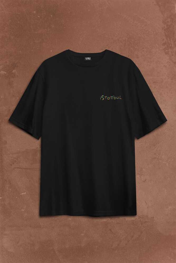 İstanbul Galata Konstantinopolis Osmanlı Sırt Ön Baskılı Oversize Tişört Unisex