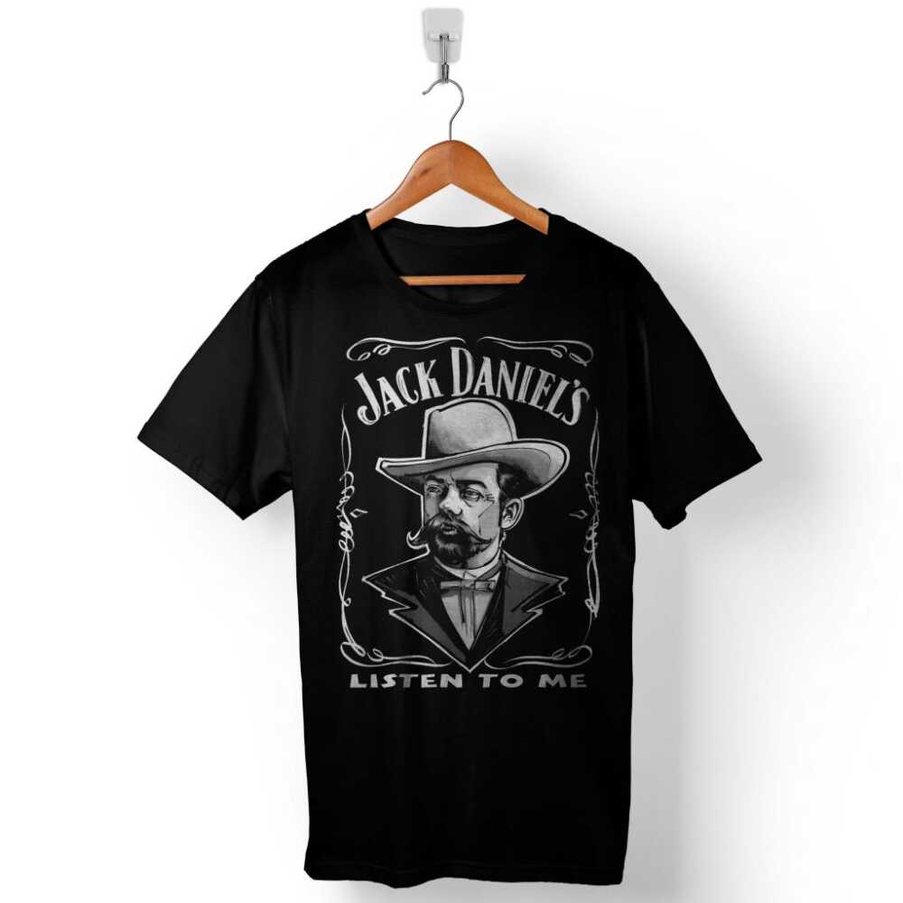 Jack Daniel's Listen To Me Whisky Viski Beni Dinle Baskılı Tişört Unisex