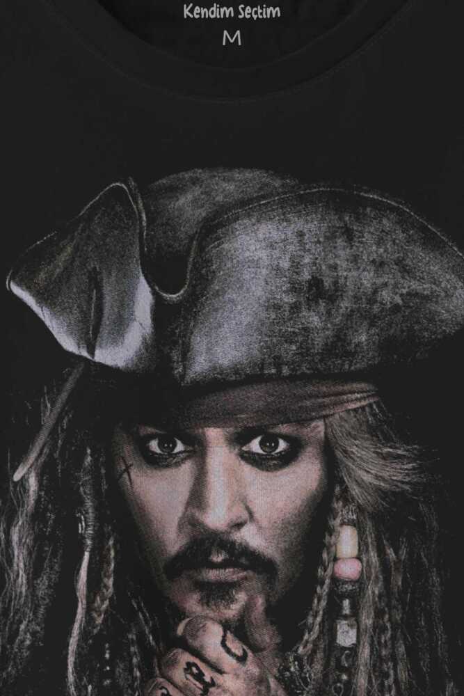 Pirates Caribbean Johnny Depp Captain Jack Sparrow Karayip Korsanları Baskılı Tişört Unisex (1)