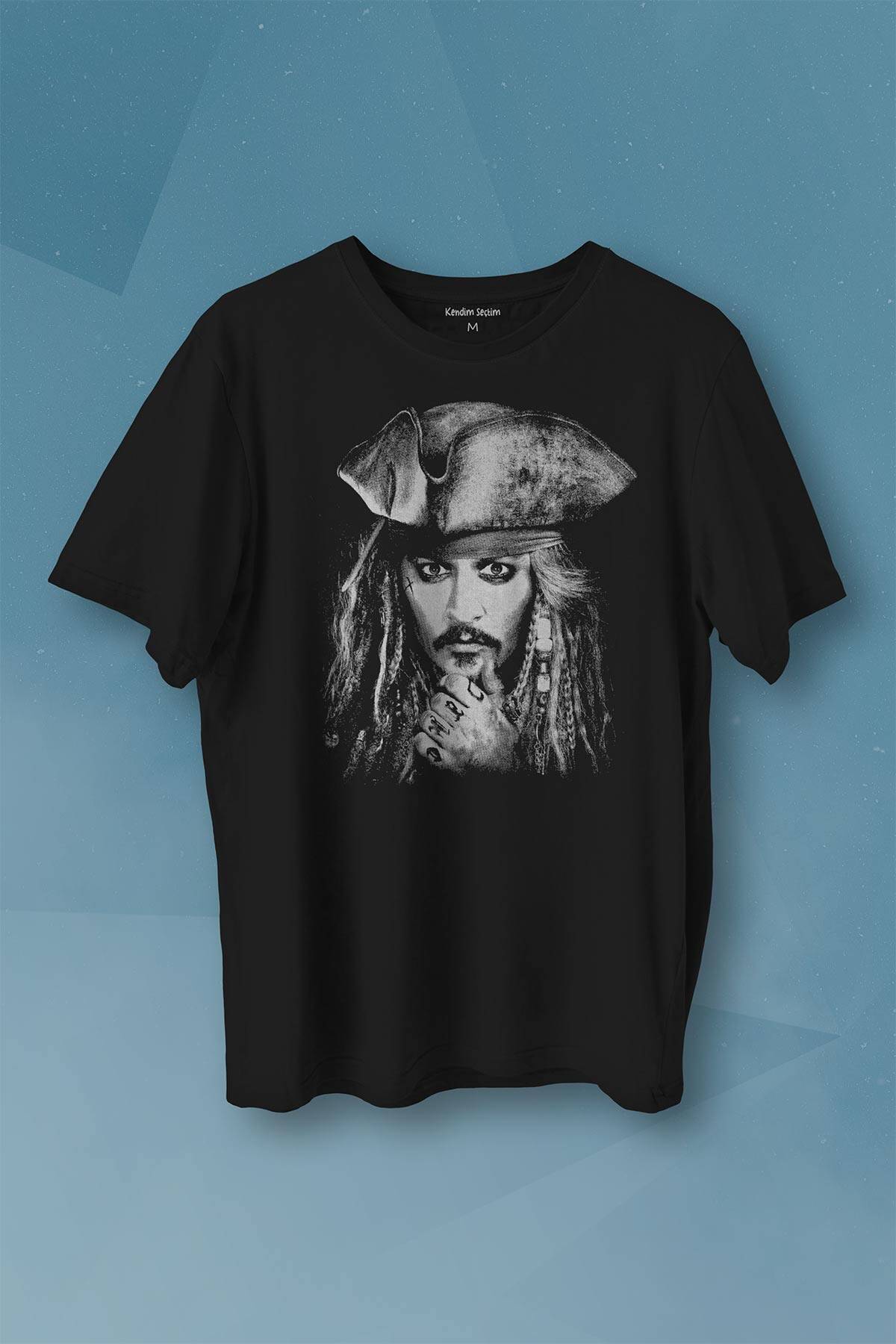 Johnny Depp Captain Jack Sparrow Karayip Korsanları Pirates Caribbean Baskılı Tişört Unisex
