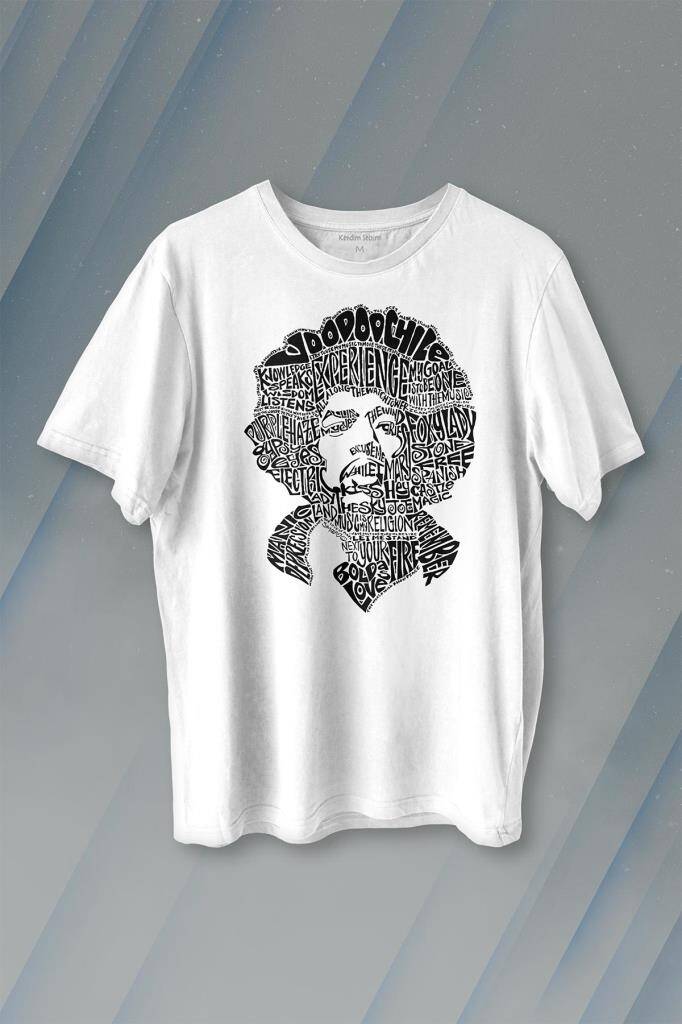 Jimi Hendrix Rock Heavy Blues Gitar Baskılı Tişört Unisex T-shirt - 1