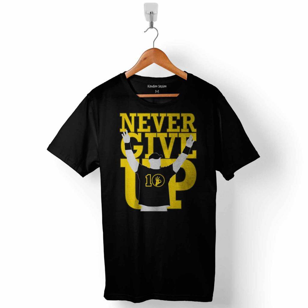 John Cena Never Give Up Logo Wwe Amerikan Güreşi Baskılı Tişört Unisex