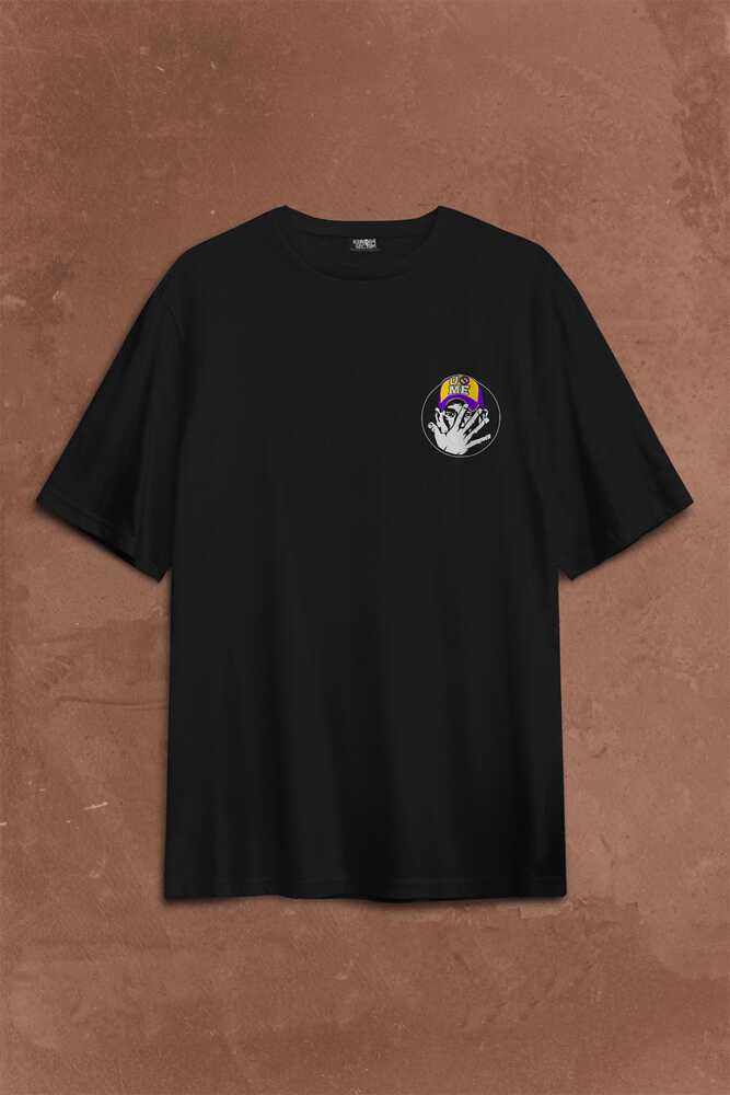 John Cena You Me Never Give Up Cenation Asla Pes Etme Sırt Ön Baskılı Oversize Tişört Unisex