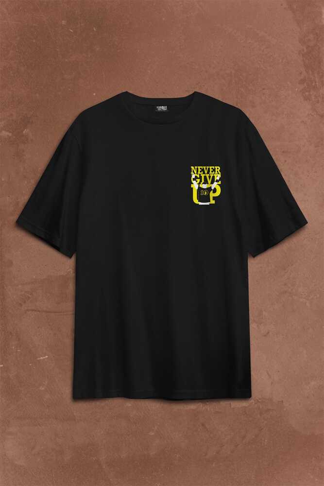 John Cena Never Give Up Cenation Asla Pes Etme Sırt Ön Baskılı Oversize Tişört Unisex