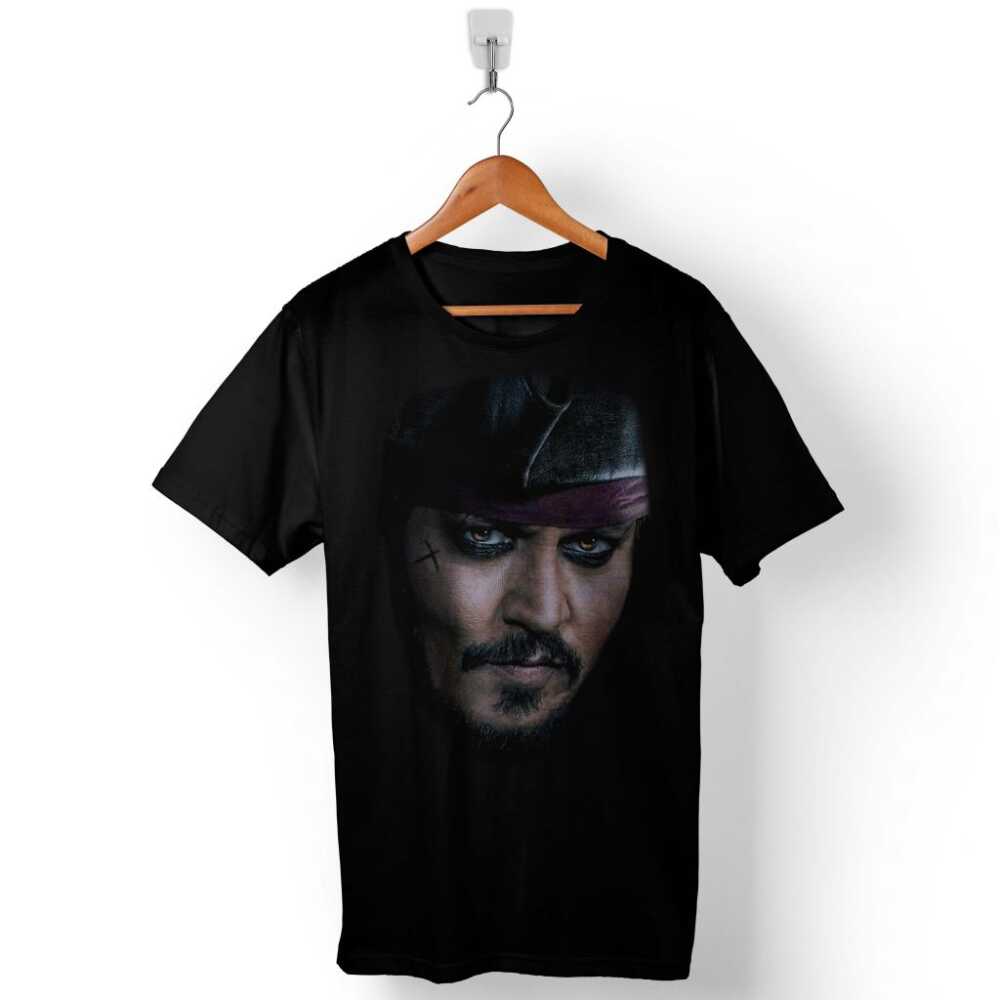 Captain Jack Sparrow Johnny Depp Karayip Korsanları Baskılı Tişört Unisex
