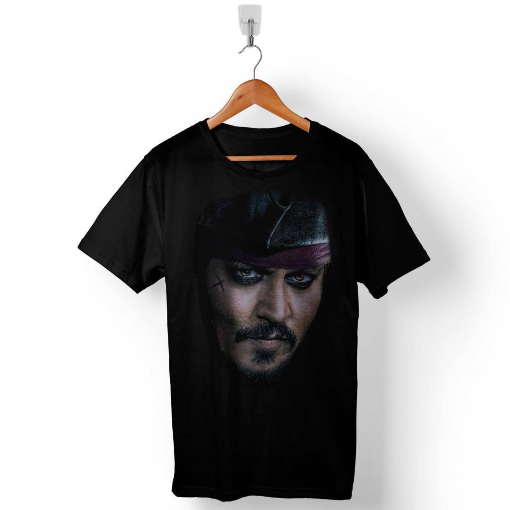 Captain Jack Sparrow Johnny Depp Karayip Korsanları Baskılı Tişört Unisex