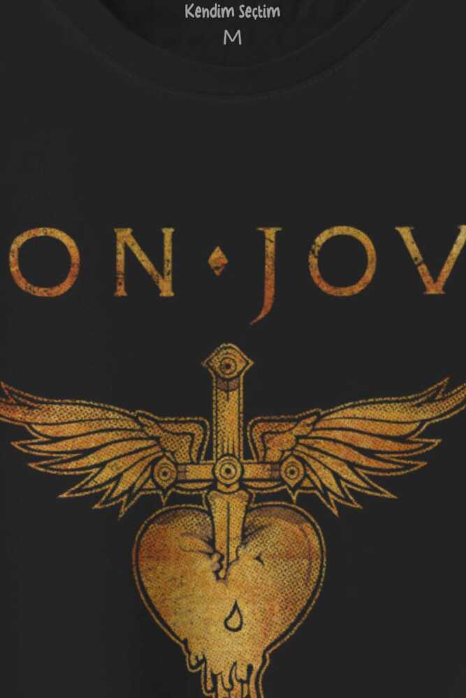 Jon Bon Jovi Music Gitar Rock Müzik Kısa Kollu Baskılı Tişört Unisex (1)