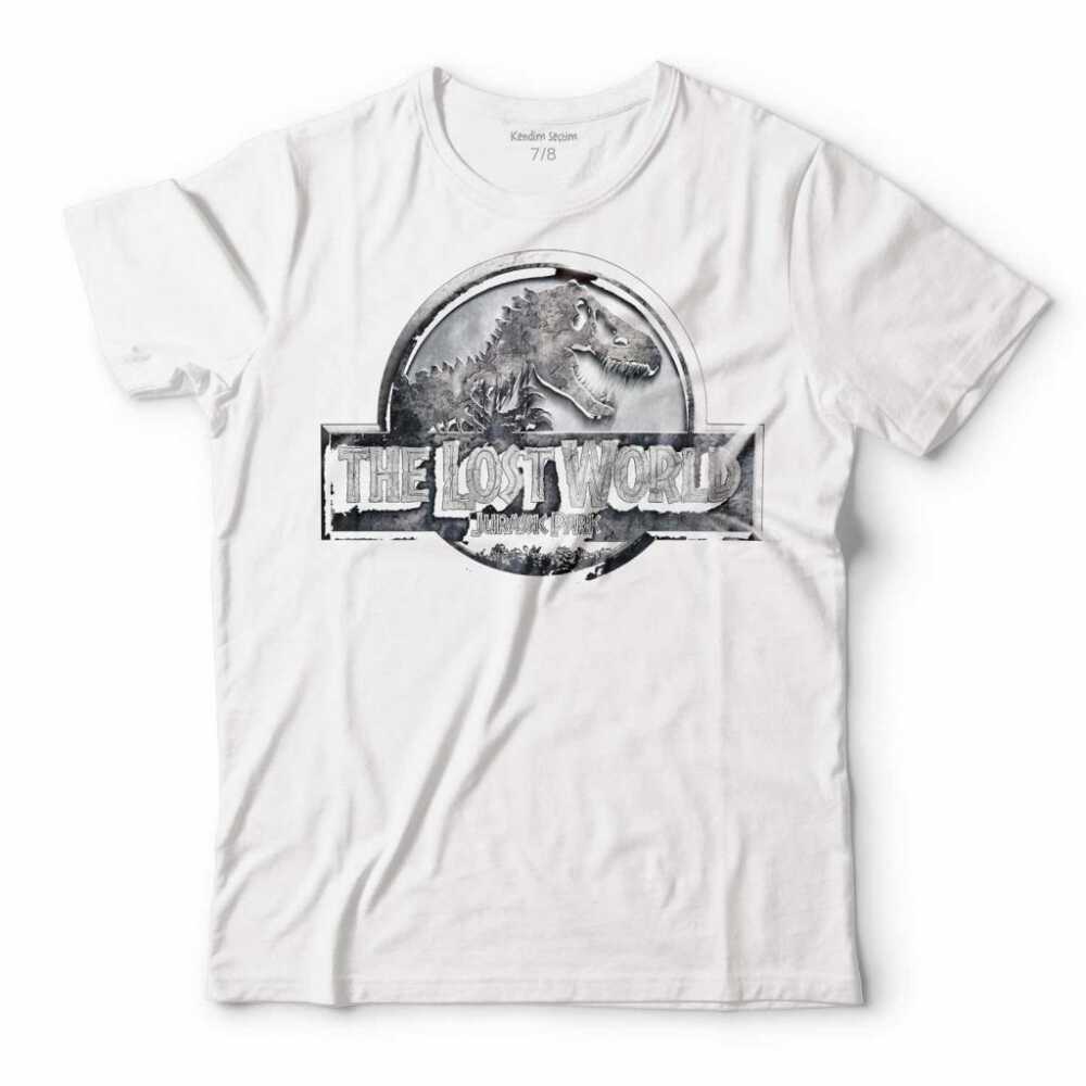 Jurassic Park The Lost World Dinozor Çocuk Tişört Beyaz