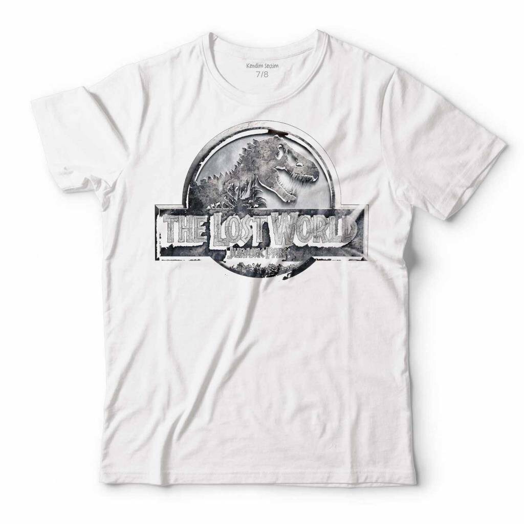 Jurassic Park The Lost World Dinozor Çocuk Tişört Beyaz