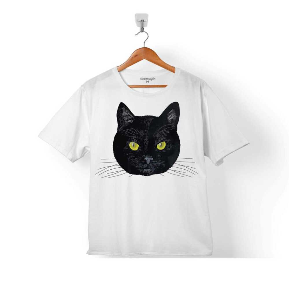 Kara Kedi Siluet Tasarım Göz Black Cat Eye Çocuk Tişört