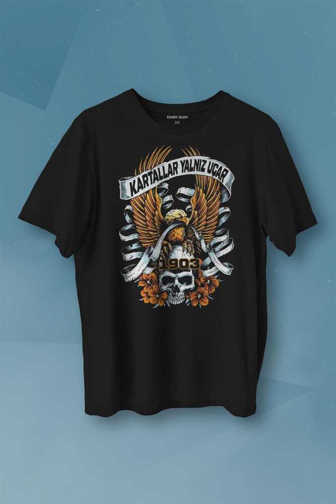Kartal Kartallar Yalnız Uçar Baskılı Tişört Unisex