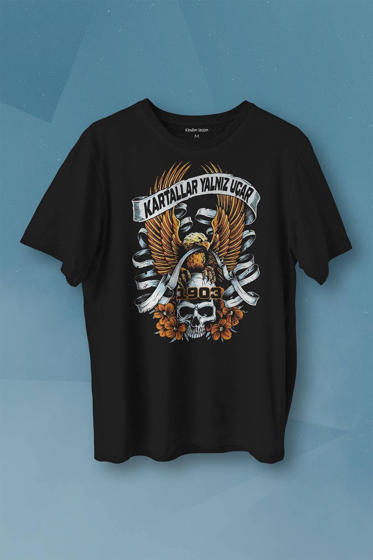 Kartal Kartallar Yalnız Uçar Baskılı Tişört Unisex - 1