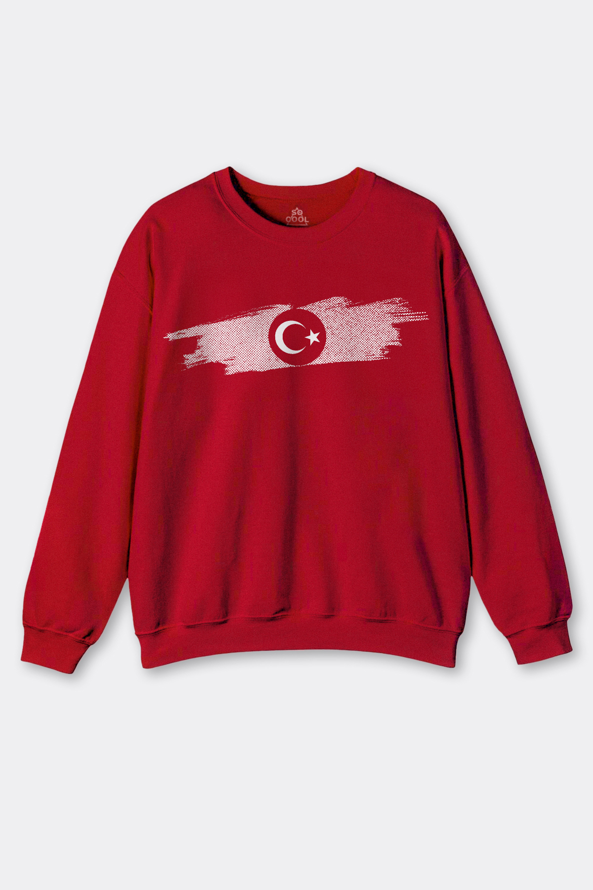 Kırmızı Sweatshirt Türkiye Bayrak Futbol Milli Takım Voleybol Basketbol Ay Yıldız Baskılı Sweat