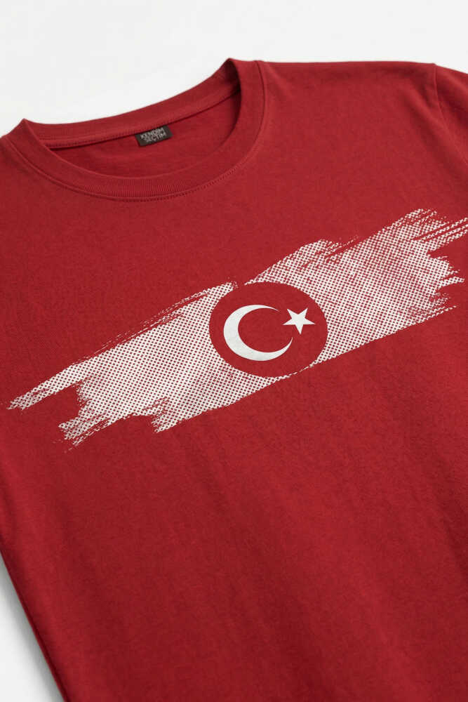 Kırmızı Unisex T-shirt Türkiye Bayrak Futbol Voleybol Basketbol Nostalji Milli Takım Baskılı Tişört - 7