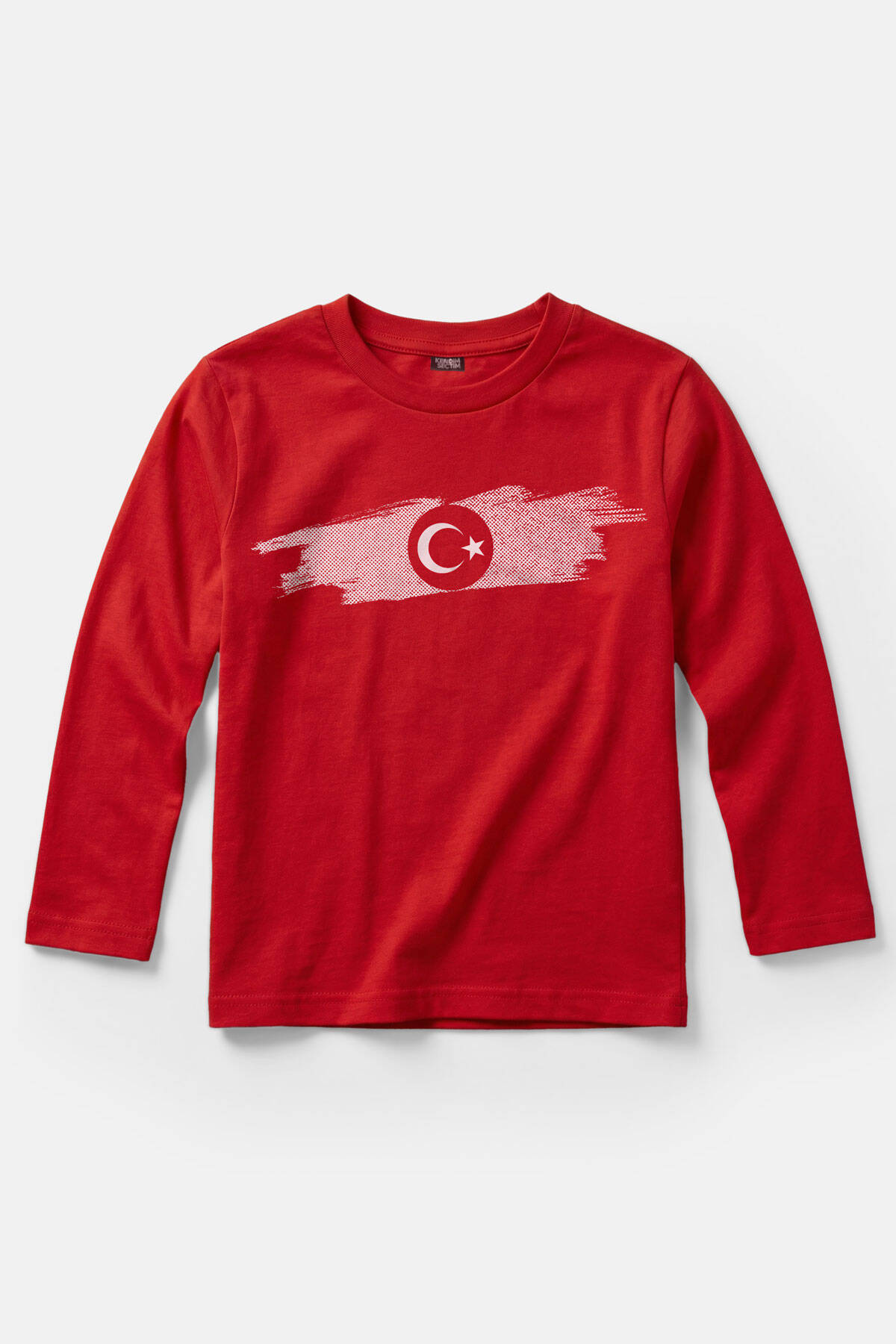 Kırmızı Türkiye Bayrak Futbol Voleybol Basketbol Milli Takım Baskılı Uzun Kollu Çocuk Tişört