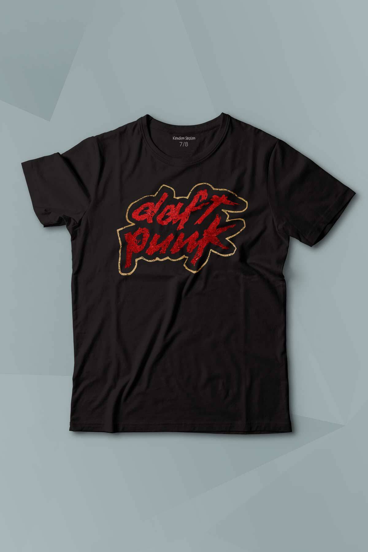 Daft Punk Logo Homework Albüm Müzik Siyah Baskılı Kısa Kollu Çocuk Tişört
