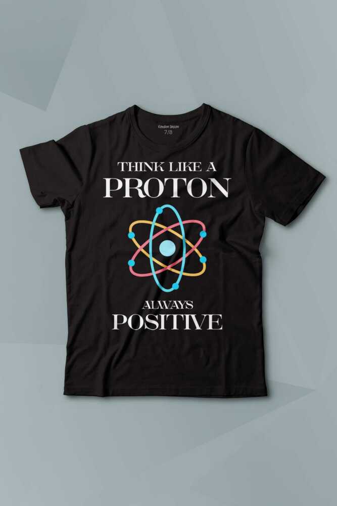 Think Like A Proton Always Positive Fizik Baskılı Kısa Kollu Çocuk Tişört