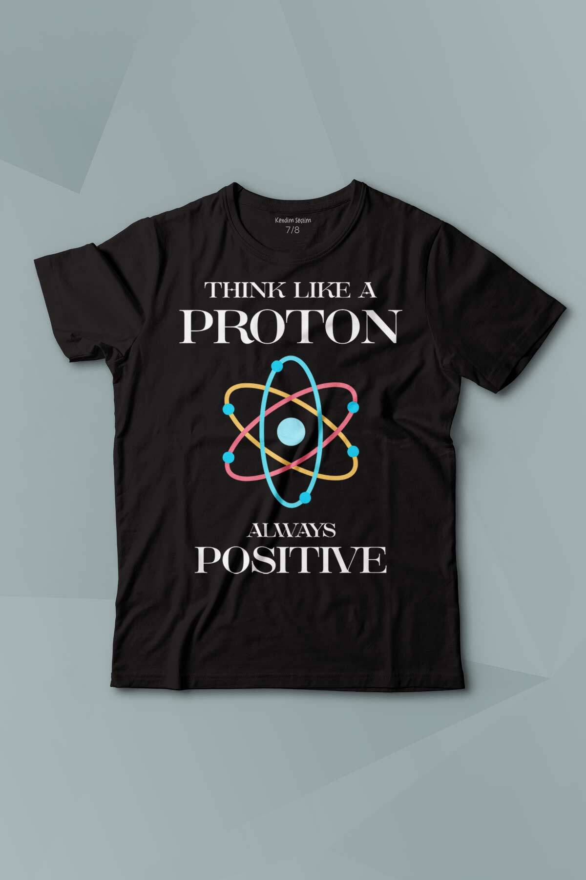 Think Like A Proton Always Positive Fizik Baskılı Kısa Kollu Çocuk Tişört