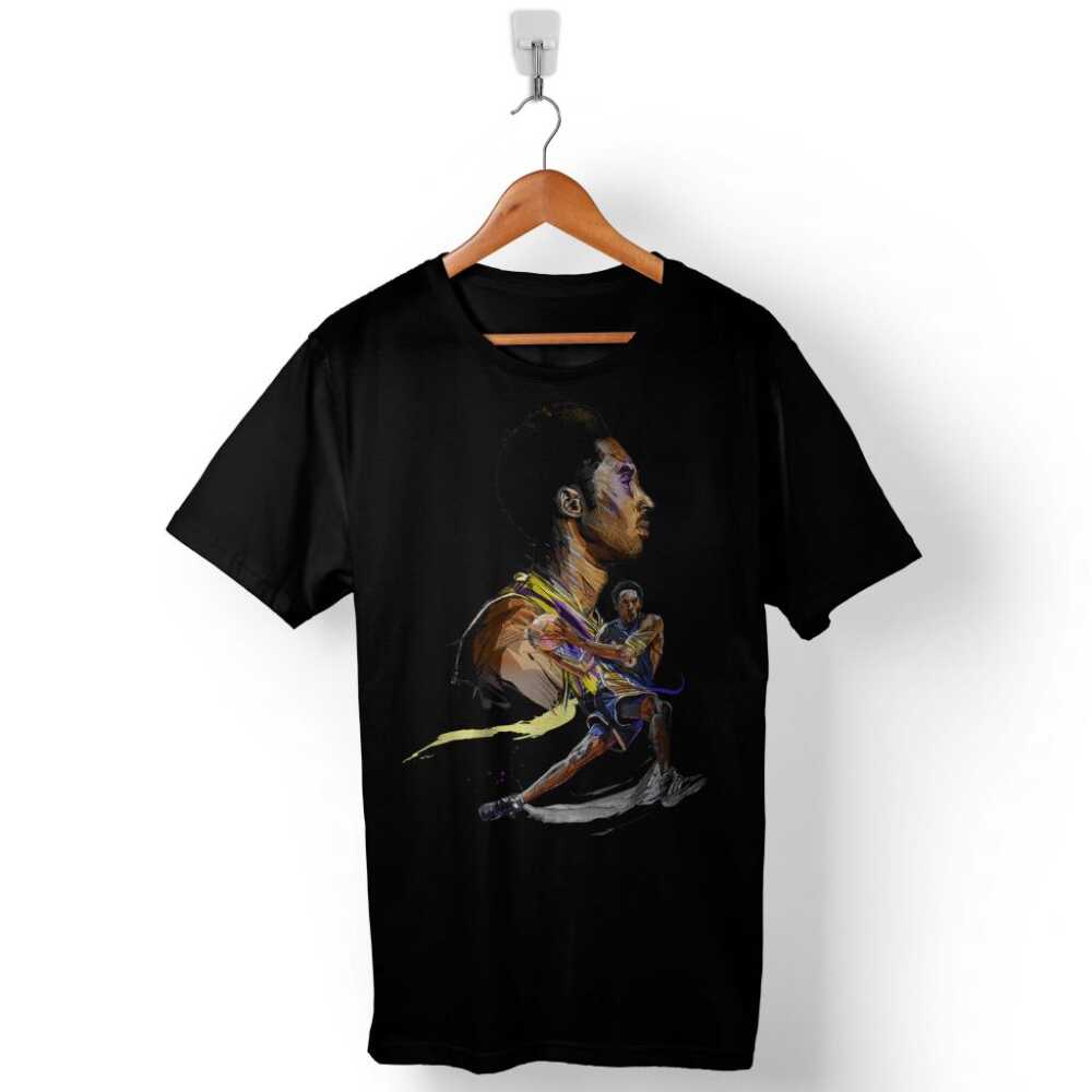 Kobe Bryant Renkli Çizim Black Mamba Nba Basketball Baskılı Tişört Unisex