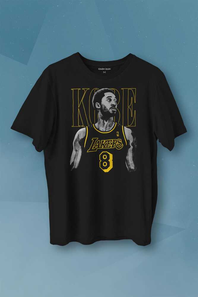 Kobe Bryant Los Angeles Lakers No 8 Basketball Baskılı Tişört Unisex