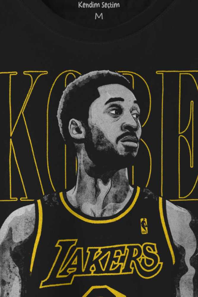 Kobe Bryant Los Angeles Lakers No 8 Basketball Baskılı Tişört Unisex (1)