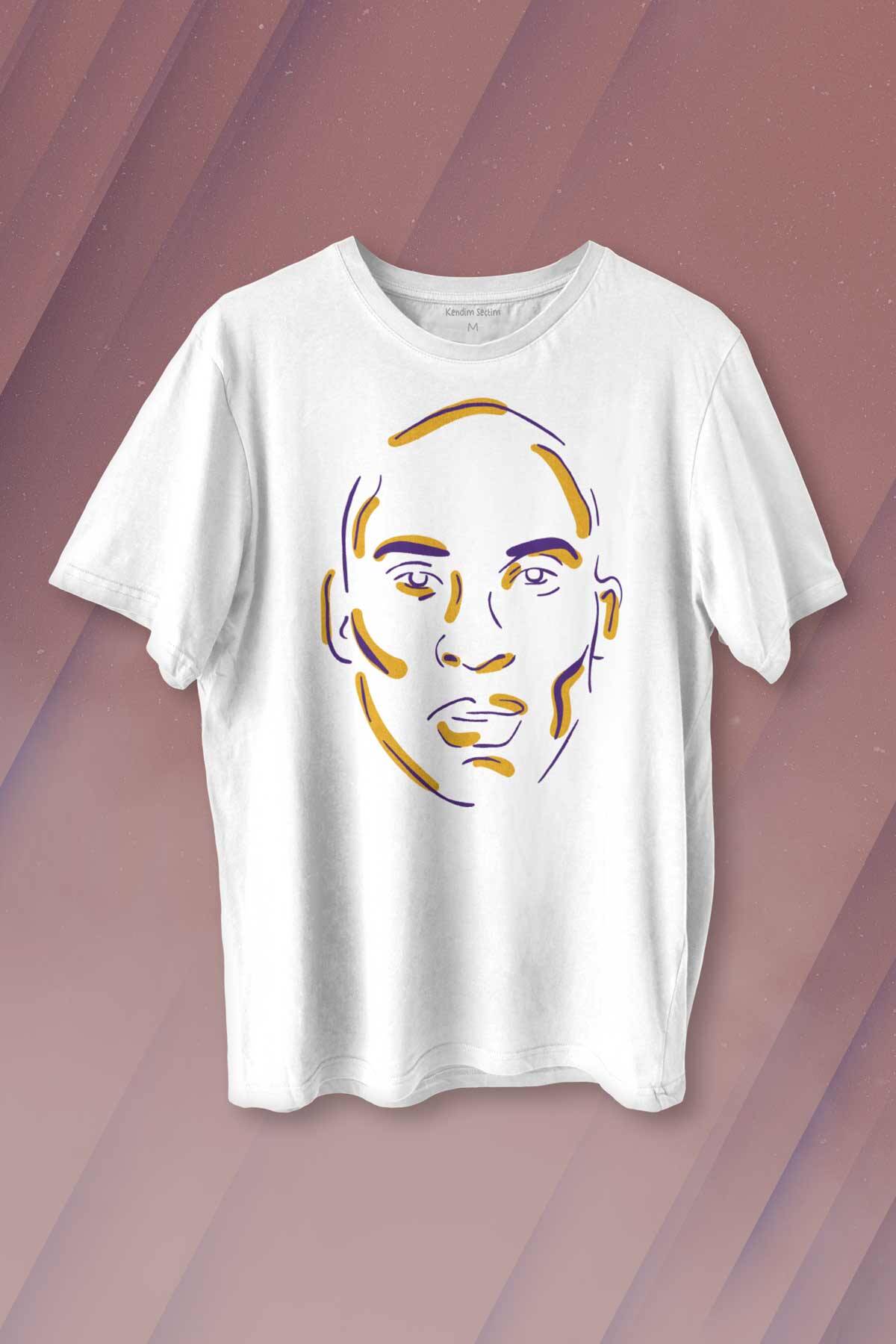 Kobe Bryant Siluet Black Mamba Mor Baskılı Tişört Unisex