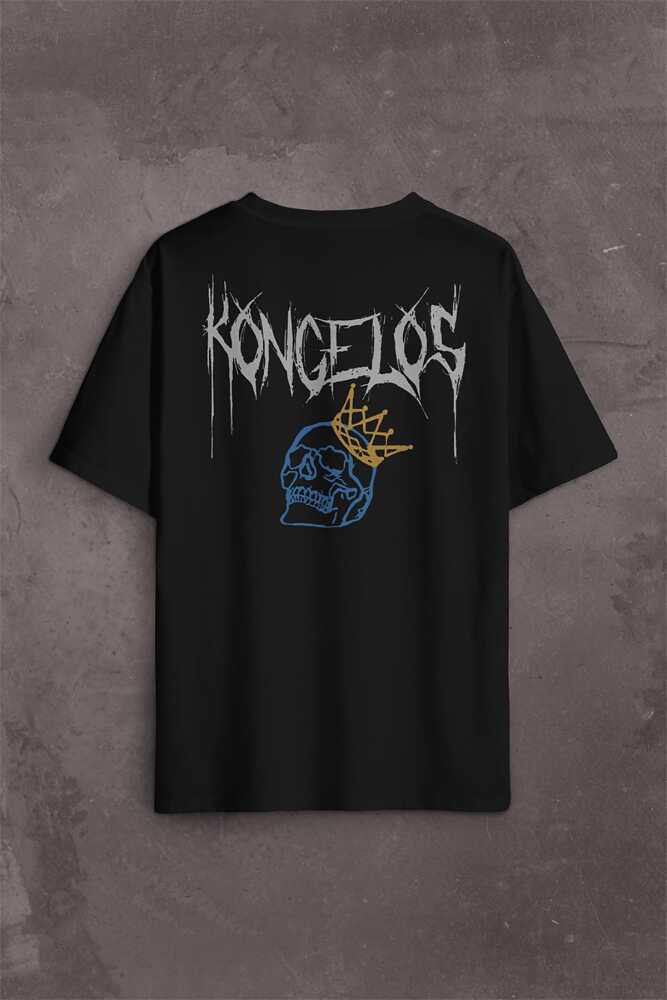 Kongelos Kralsız Taç Gothic Urban Sırt Ön Baskılı Oversize Tişört Unisex