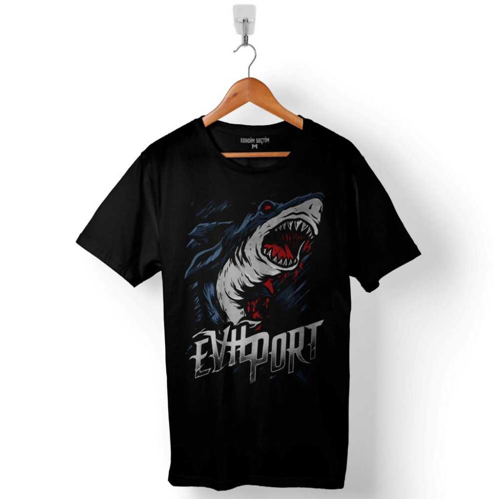 Köpek Balığı Saldırısı Shark Attack Eviport Baskılı Tişört Unisex